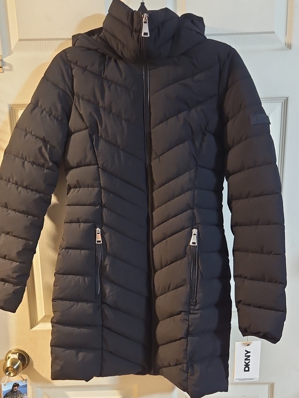 DKNY WOMENS LONG PUFFER COAT: MACY'S: BLACK: NEW WITH TAGS: SIZE XS